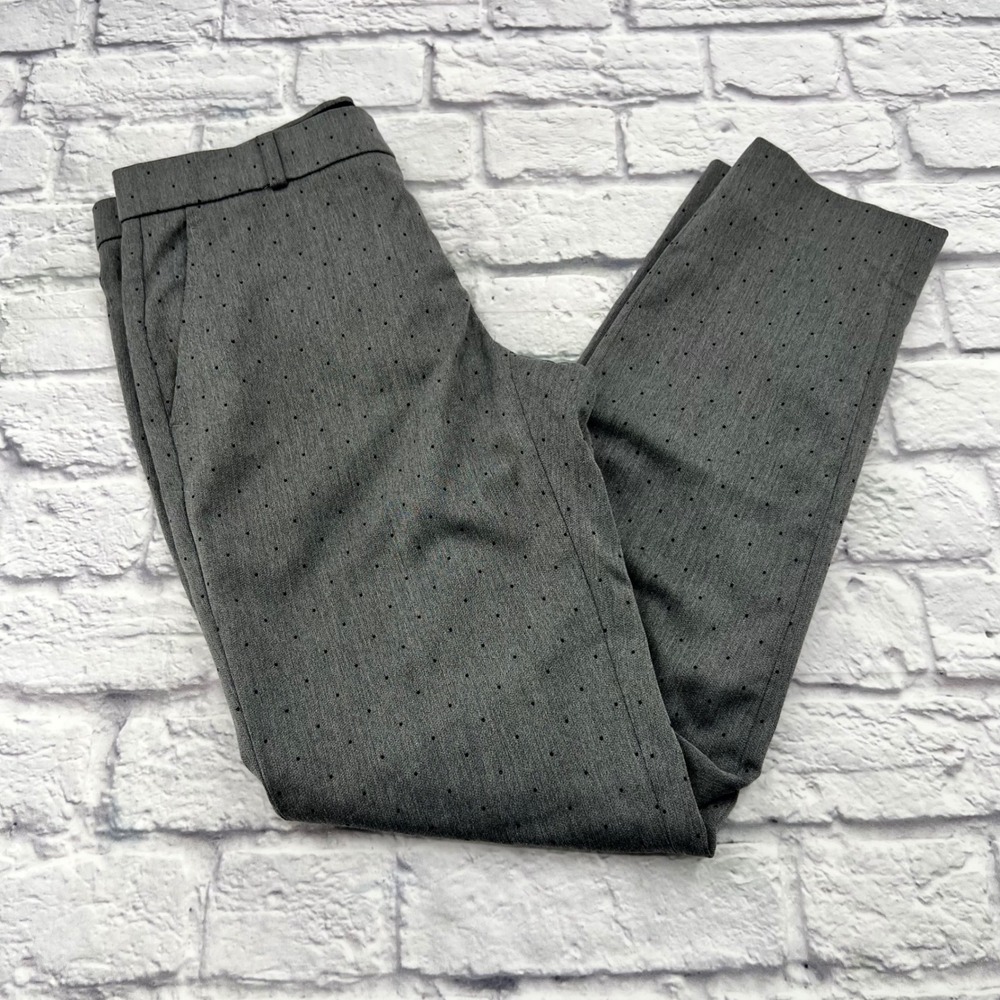 Banana Republic Grey Micro Dot Dress Pants Womens Size 2 Straight Leg Trousers
